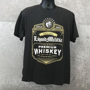 LIQUID MILITIA PREMINUM WHISKEY GRAPHIC T- SHIRT